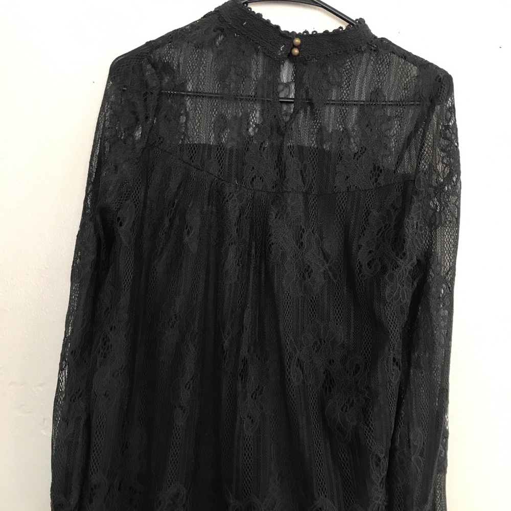 Lace top black/kind of charcoal gray